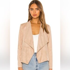 BB Dakota Faux Suede Tan Draped Jacket Size S